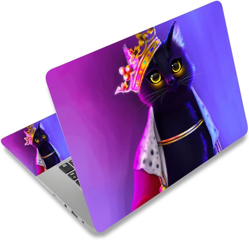 ARTSO 12 13 14 15 15.4 15.6 Inches Laptop Skin Sticker Decal Universal Netbook Skin Sticker Reusable Soft Notebook Art Protector Cover Decal, Purple Cat - Image 1